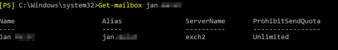 Exchange Get-mailbox