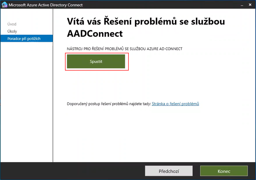 Microsoft Entra Connect - spustit