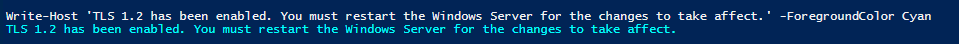 TLS 1.2 has been enabled